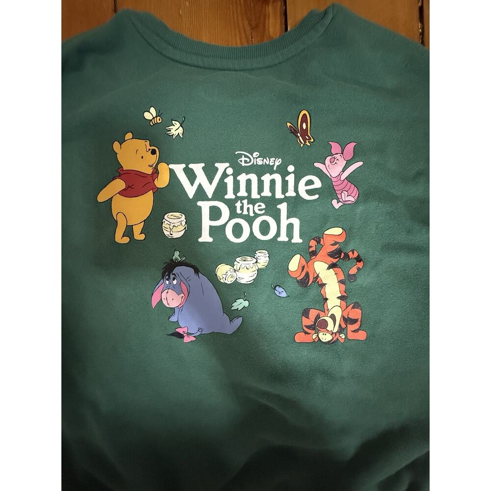DISNEY Winnie the Pooh Women’s Green Crewneck Pullover L/S Sweatshirt Size Small - Picture 4 of 7